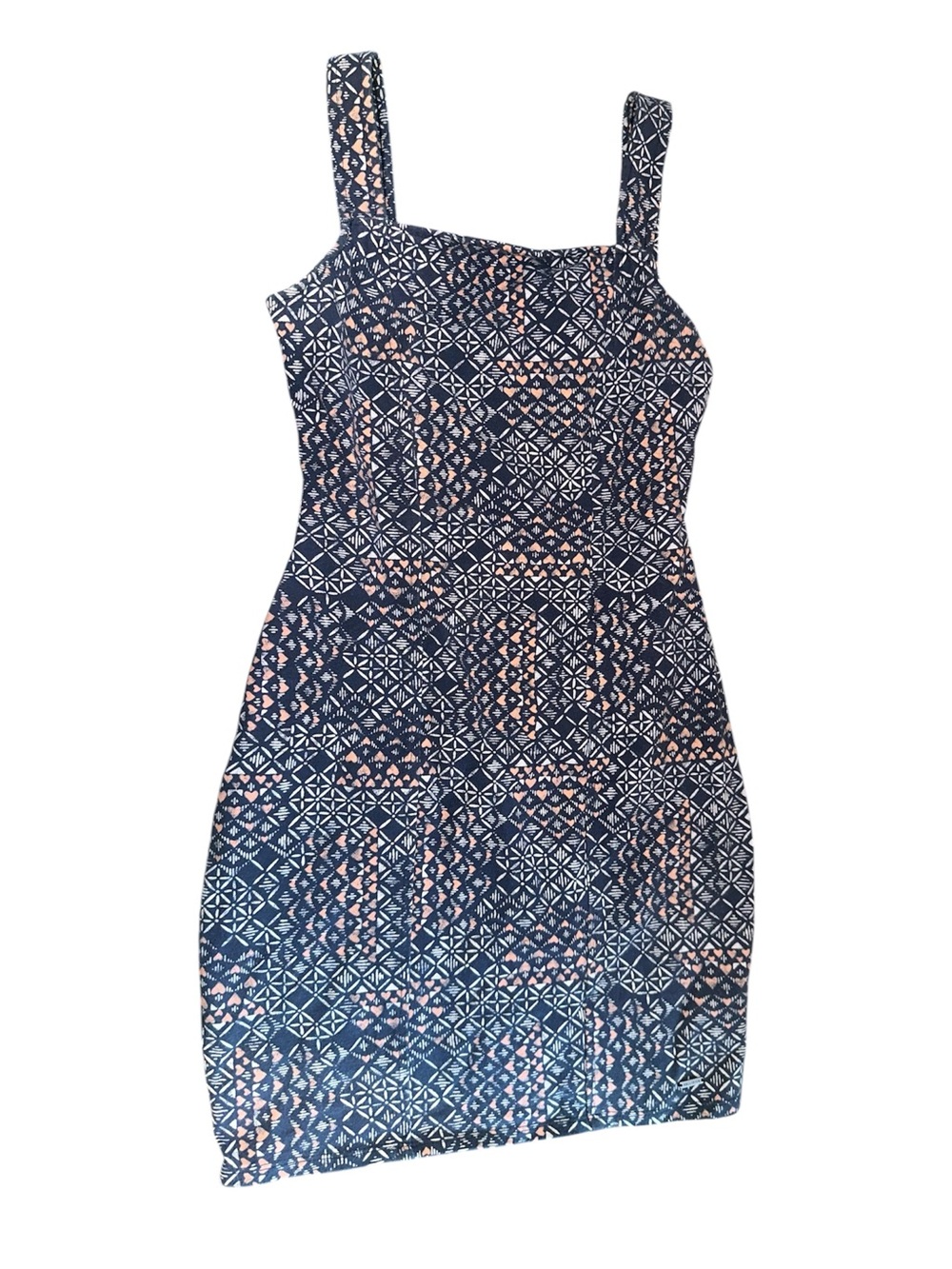Hollister Navy and Blush Geometric Mini Dress